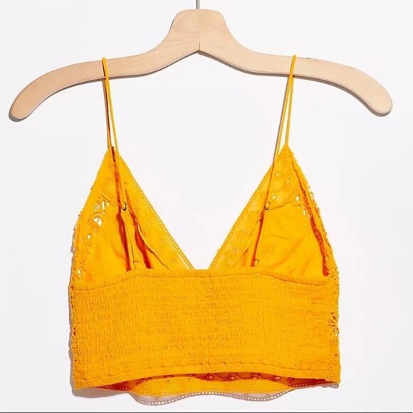 NWT Free People Mango Carina Crochet Bralette Bright Orange Size Medium Boho New - Picture 2 of 7